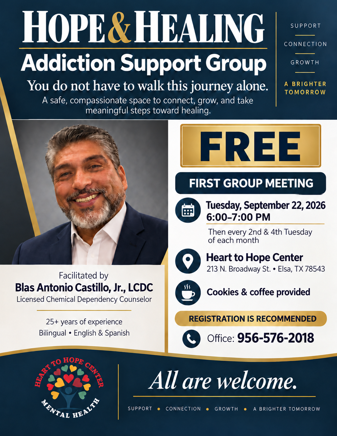 Recovery & Addictions Group Support — Heart to Hope Center counseling services